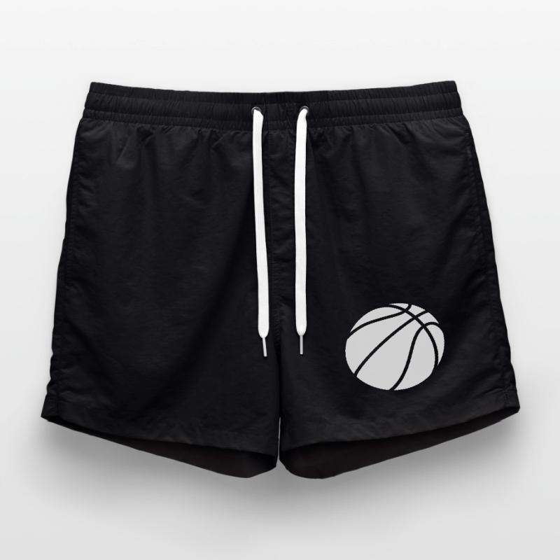 Basketball logo white Swim Trunks
