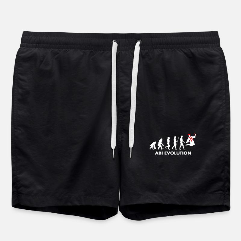 Abitur Abiturient Schulabschluss Evolution Abi - Badeshorts - Schwarz