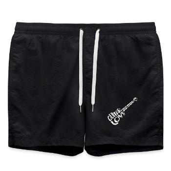 Gitarrist - Badeshorts - Schwarz - Vorne - AI Model Male 185 light (185cm)