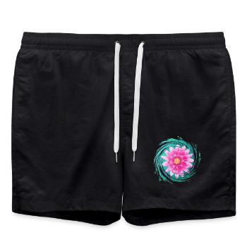 Leuchtender Lotus - Sonja Ariel von Staden - Badeshorts - Schwarz - Vorne - AI Model Male 185 light (185cm)
