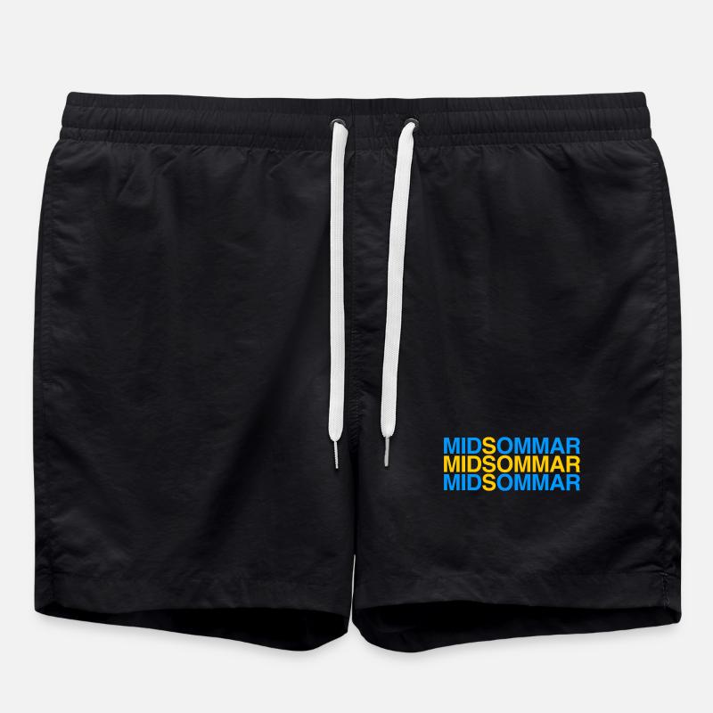 MIDSOMMAR Swedish flag - Swim Trunks - black