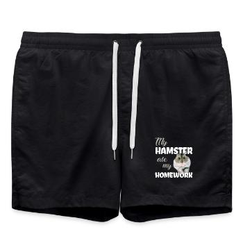 Devoirs de hamster drôle disant - Short de bain - noir - Devant - AI Model Male 185 light (185cm)