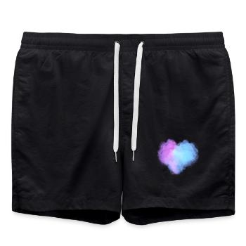 Herzförmige Wolken - Badeshorts - Schwarz - Vorne - AI Model Male 185 light (185cm)