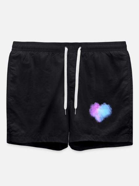 Heart shaped clouds - Swim Trunks - black