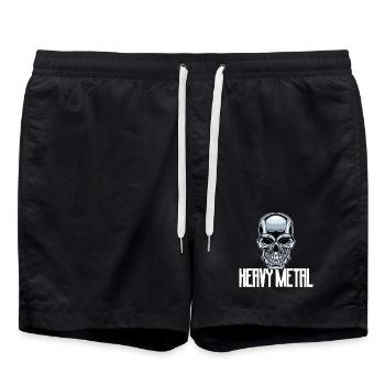 Musique heavy metal métal rock musique crâne musique - Short de bain - noir - Devant - AI Model Male 185 light (185cm)