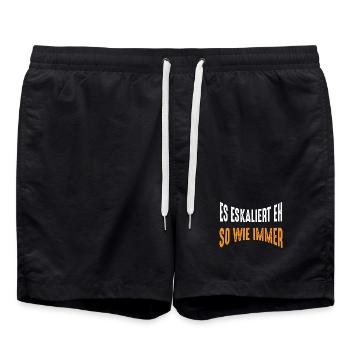 Junggesellenabschied - Badeshorts - Schwarz - Vorne - AI Model Male 185 light (185cm)