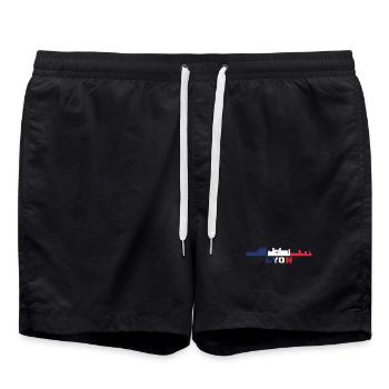 Lyon City Skyline Frankreich Wahrzeichen Karte - Badeshorts - Schwarz - Vorne - AI Model Male 185 light (185cm)