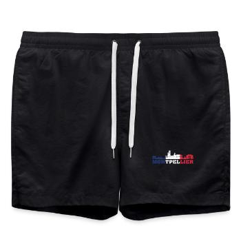 Montpellier City Skyline Frankreich Wahrzeichen Karte - Badeshorts - Schwarz - Vorne - AI Model Male 185 light (185cm)