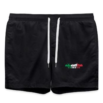 Triest Skyline Italien Wahrzeichen Triest Italien - Badeshorts - Schwarz - Vorne - AI Model Male 185 light (185cm)