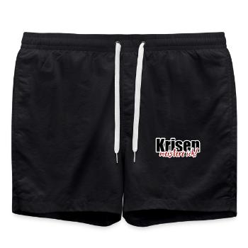 Krise Meister Opftimist Spruch Motivation - Badeshorts - Schwarz - Vorne - AI Model Male 185 light (185cm)