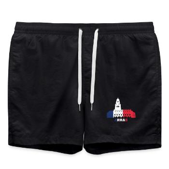 Arras City Skyline Frankreich Landmark Map - Badeshorts - Schwarz - Vorne - AI Model Male 185 light (185cm)
