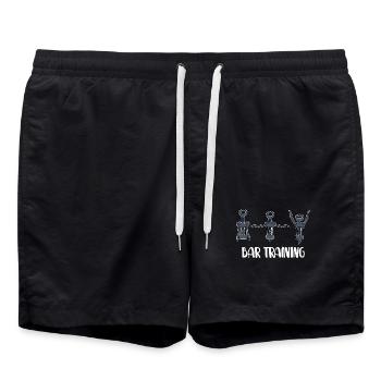 Funny Sayings Workout Gym Muscles Gym - Short de bain - noir - Devant - AI Model Male 185 light (185cm)