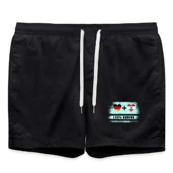 Deutschland und Libanon 100% Genial / Geschenk - Badeshorts - Schwarz - Vorne - AI Model Male 185 light (185cm)