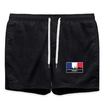 Paris Skyline Souvenir France Silhouette - Short de bain - noir - Devant - AI Model Male 185 light (185cm)