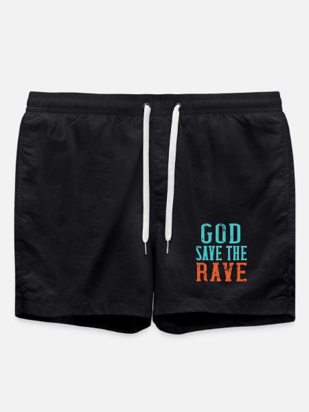 God save the rave - Swim Trunks - black