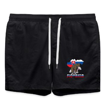 Conception d'ours de Slovénie avec carte et drapeau - Short de bain - noir - Devant - AI Model Male 185 light (185cm)