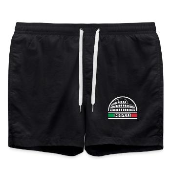 Insigne de drapeau italien Souvenir de voyage Napoli Italia - Short de bain - noir - Devant - AI Model Male 185 light (185cm)