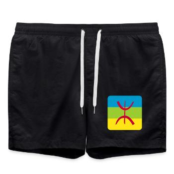 autocollant drapeau berbère réf amazigh - Short de bain - noir - Devant - AI Model Male 185 light (185cm)