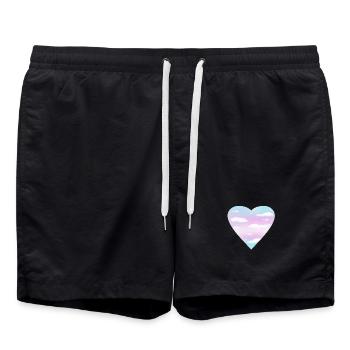 Trans Heart - Swim Trunks - black - Front - AI Model Male 185 light (185cm)