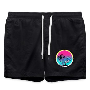 Gamer Gaming T Rex - Badeshorts - Schwarz - Vorne - AI Model Male 185 light (185cm)
