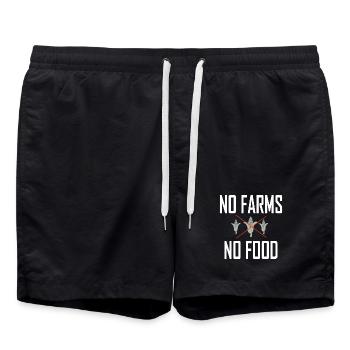 No farms no food - Badeshorts - Schwarz - Vorne - AI Model Male 185 light (185cm)