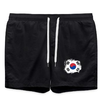 Drapeau de la Corée du Sud - Short de bain - noir - Devant - AI Model Male 185 light (185cm)