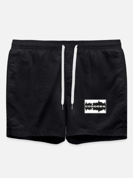 Cordoba Spanien Reise Souvenir Skyline Silhouette S. - Badeshorts - Schwarz