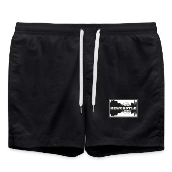 Newcastle England Travel Souvenir Skyline Silhouet - Swim Trunks - black - Front - AI Model Male 185 light (185cm)