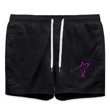 Kolibri mit Herz - Badeshorts - Schwarz - Vorne - AI Model Male 185 light (185cm)