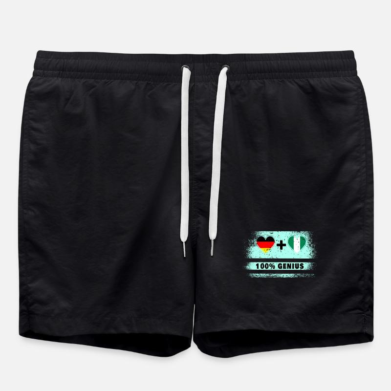 Germany and Nigeria 100% Ingenious / Gift - Swim Trunks - black