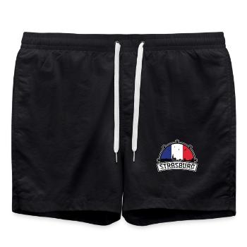 Strasbourg France Skyline Voyage Souvenir Français - Short de bain - noir - Devant - AI Model Male 185 light (185cm)
