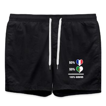 France and Algeria 100% awesome / gift - Swim Trunks - black - Front - AI Model Male 185 light (185cm)