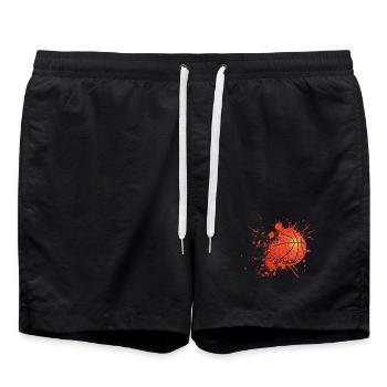 Basket basketteur basketteuse ballon joueur - Short de bain - noir - Devant - AI Model Male 185 light (185cm)