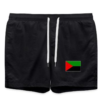 Flag of Martinique red green black - Swim Trunks - black - Front - AI Model Male 185 light (185cm)