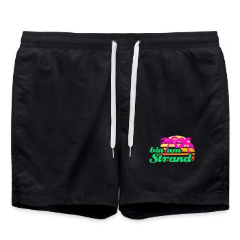 Strand Beachparty Palmen Karibik Meer Urlaub Sonne - Badeshorts - Schwarz - Vorne - AI Model Male 185 light (185cm)