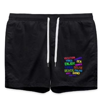 Vacation Relax Holidays Summer Sun Travel - Swim Trunks - black - Front - AI Model Male 185 light (185cm)