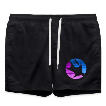 Wingsuit Basejump parachutisme au look rétro - Short de bain - noir - Devant - AI Model Male 185 light (185cm)