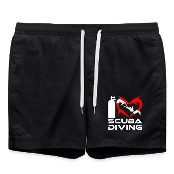 I Love Scuba Diving with Sharks Girl Edition - Swim Trunks - black - Front - AI Model Male 185 light (185cm)