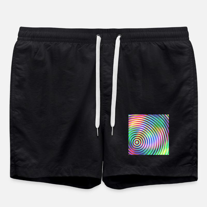 Colored rounds 3d - Swim Trunks - black