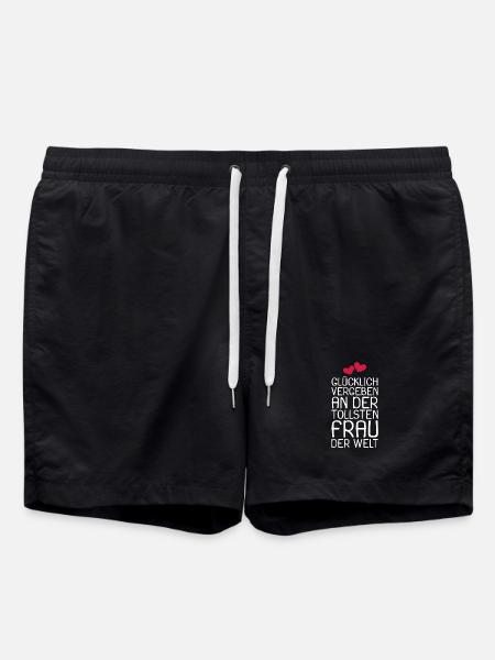 Glücklich vergeben - Badeshorts - Schwarz