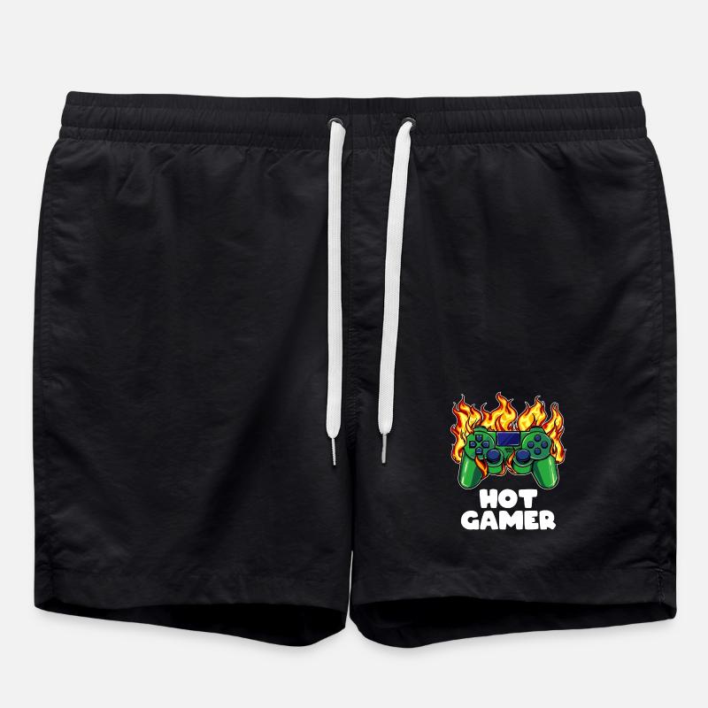 Gamer Zocker Controller - Badeshorts - Schwarz
