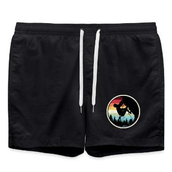Rainbow Forest Climber Silhouette - Badeshorts - Schwarz - Vorne - AI Model Male 185 light (185cm)