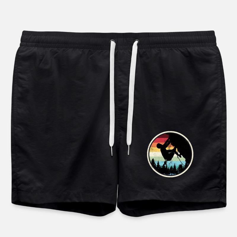 Rainbow Forest Climber Silhouette - Swim Trunks - black