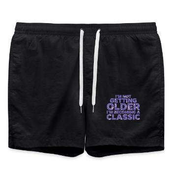 Statement Birthday - Swim Trunks - black - Front - AI Model Male 185 light (185cm)