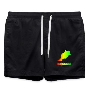 Marokko Regenbogen Landkarten Design / Geschenk - Badeshorts - Schwarz - Vorne - AI Model Male 185 light (185cm)