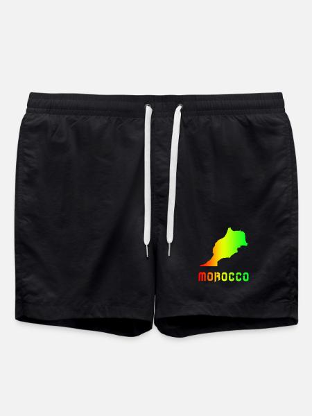 Morocco Rainbow Maps Design / Gift - Swim Trunks - black