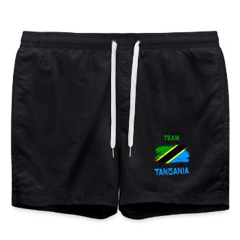 Conception du drapeau de l’équipe tanzanienne - Short de bain - noir - Devant - AI Model Male 185 light (185cm)