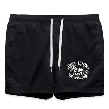 Once Upon A Time Märchen Spruch - Badeshorts - Schwarz - Vorne - AI Model Male 185 light (185cm)