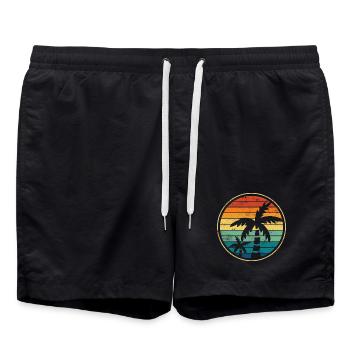Palmiers Plage - Short de bain - noir - Devant - AI Model Male 185 light (185cm)