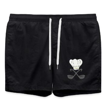 Toque de chef avec louches à soupe, cuisson - Short de bain - noir - Devant - AI Model Male 185 light (185cm)